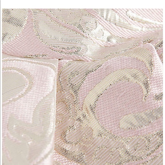 Asymmetrical silver jacquard brocade fancy dress - Picture 5 of 8